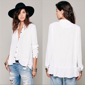 Free People ruffle hem blouse